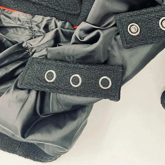 Jonathan Stone Women's Sleeved Cape Coat Size M Black Full Button - Picture 5 of 7